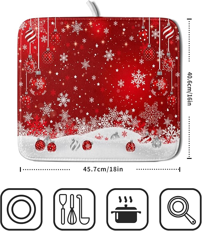 Giwawa Xmas Balls Dish Drying Mat