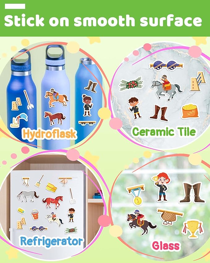 Benresive Reusable Sticker Book for Toddlers 2-4 Years, Fun Travel Stickers for Kids, Waterproof Sticker Books for Toddlers 1-3, Crafts Activities for Todddlers 1-3 2-4 3-5 - Riding
