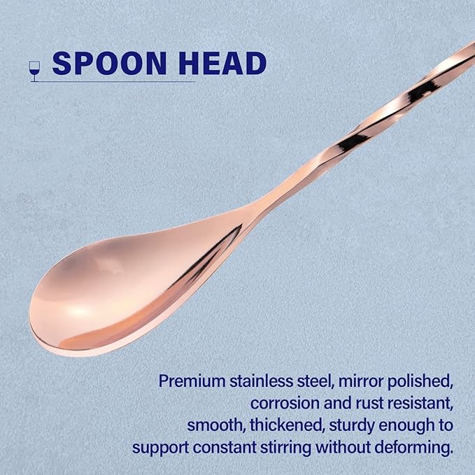 2 Pcs 12 Inches Bar Spoon, Long Handle Mixing Stirrers