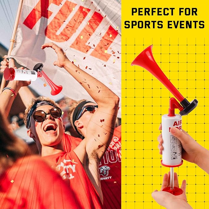 FARBIN Air horns Marine and Sports Pump Air Horn, Loud Sound Handheld Signal Boat Horn, Personal Safety Horn Alarm for Boating, Sports Events, Parties, Camping, Aggressive Animals (Handheld horn 4pcs)