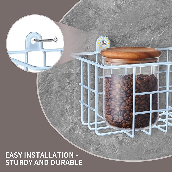 Spice Rack Wall Mount, Metal Spice Holder Saving Space Shelf