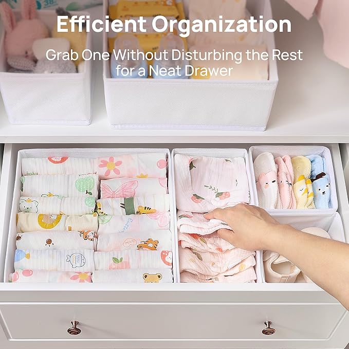 Vtopmart 12 Pack Baby Clothes Organizer, Dresser Drawer Organizer