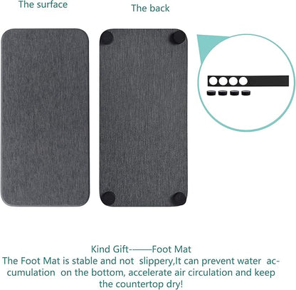 NiuYichee 2 Pcs Water Absorbing Stone Trays, Kitchen/Bathroom Sink Soap Dish