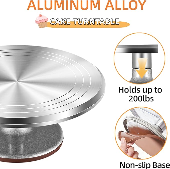 12-Inch Aluminum Alloy Cake Turntable