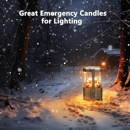 15-Hour Natural Beeswax Candles Compatible with Candle Lanterns - Smokeless Clean Long Lasting Burning for Outdoor, Camping, Emergency, Survival Emergency Preparedness- 20Pack