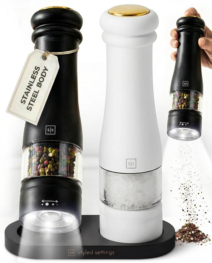 Electric Salt and Pepper Grinder Set
