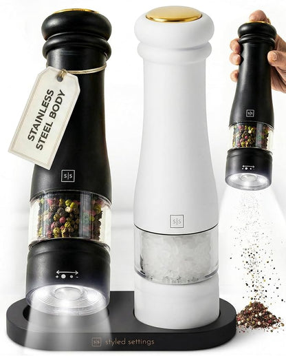 Electric Salt and Pepper Grinder Set
