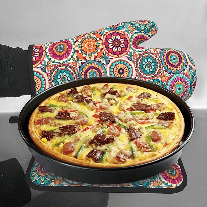 Boho Oven Mitts and Pot Holders