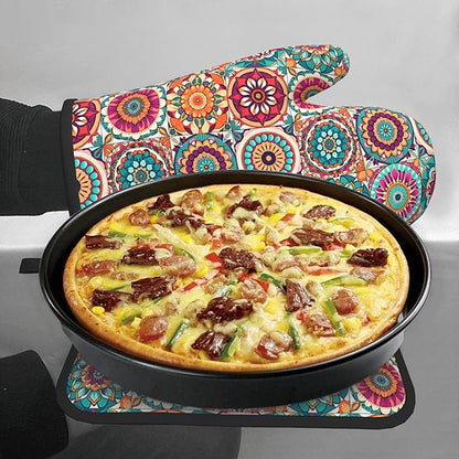 Boho Oven Mitts and Pot Holders