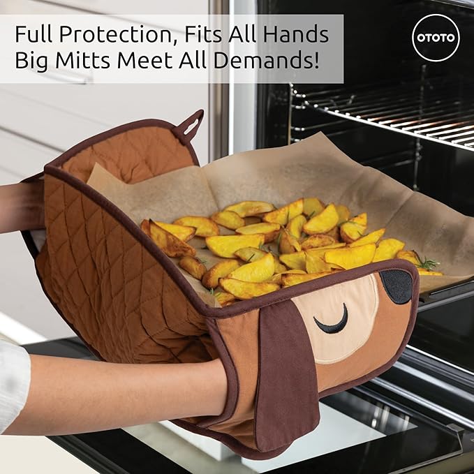 OTOTO Hot-Dog Double Oven Mitts Cute Funny