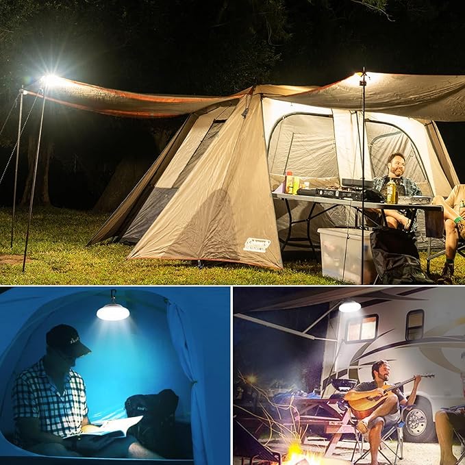 Solar Camping Lanterns Remote Tent Light - 4000LM Portable LED Camping Light Hanging Waterproof USB Rechargeable Lantern for Camping, Hiking, Power Failure, Hurricane (120 LEDs)
