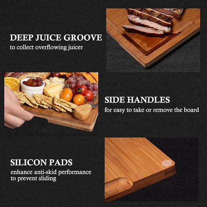 Empune Bamboo Cutting Board Set, Wood Cutting Boards