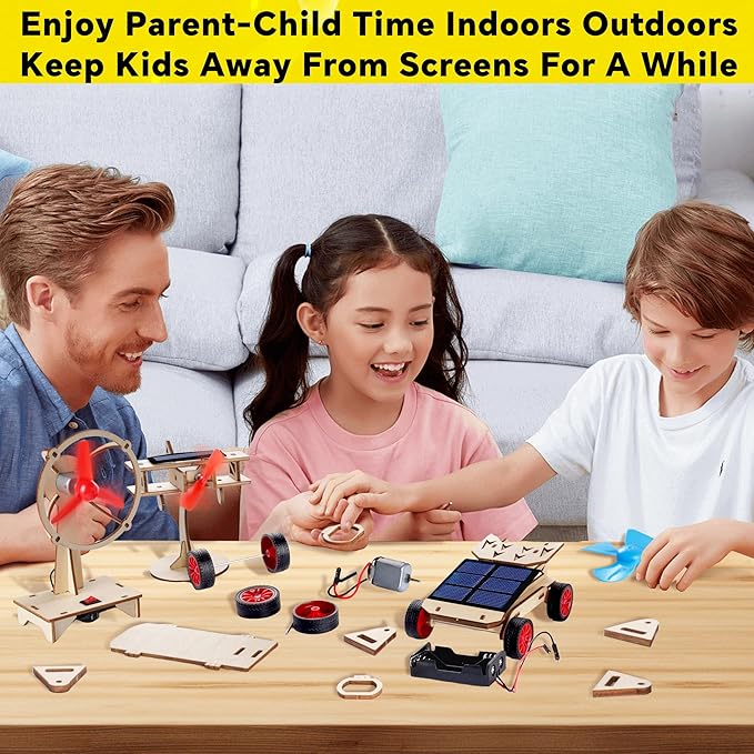 STEM Kits for Kids Age 8-10-12-14, Science Kits for Kids Age 8-12, STEM Toys Gifts for Boys Age 8 9 10 12 13 14, Car Building Science Experiment Projects 9-12, Solar Power & Engineering Kit