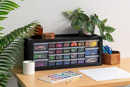 IRIS USA Plastic Storage Drawers, Made in USA, 26-Drawer Organizer Cabinet