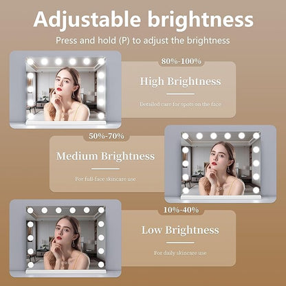 Vanity Mirror with Lights Lighted Makeup Mirror with Dimmable LED Bulbs