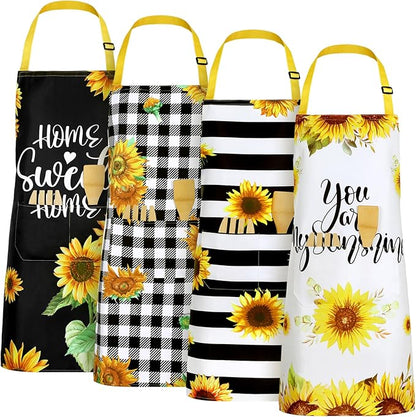 Geetery 4 Pcs Chicken Aprons for Women Rooster Print Apron Waterproof