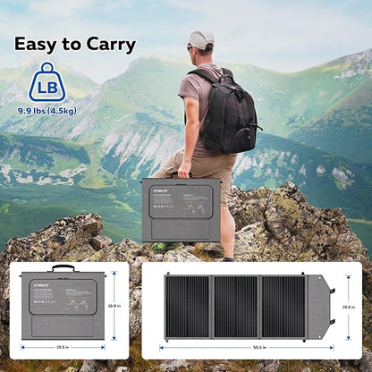 100W Portable Solar Panel for Camping RV Marine - Foldable Solar Panel Kit with Adjustable Kickstand, High Efficiency 23%, USB/Type-C/XT60/MC4 Outputs
