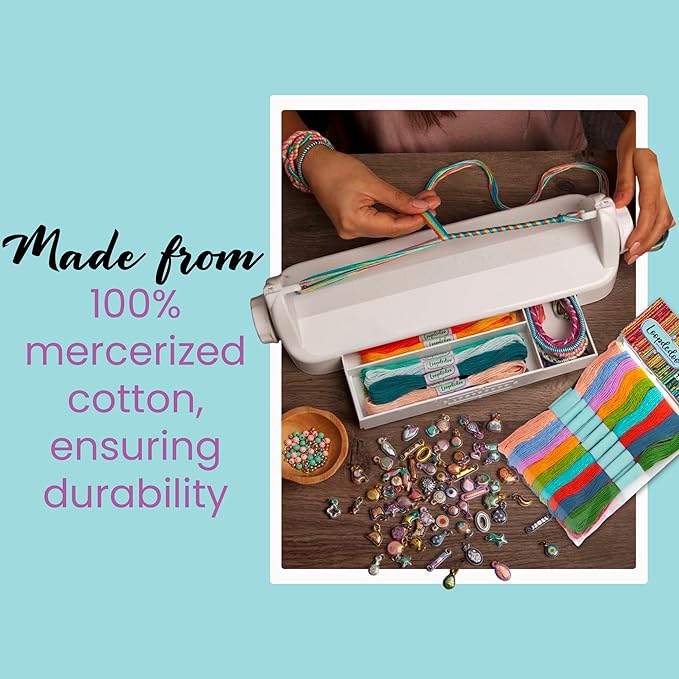 Loopdedoo 18 Refill Skeins for Loopdedoo Bracelet Craft Kit - Suitable for Ages 8 & Up - 100% Cotton Embroidery & Cross Stitch Threads - Threads for Bracelet Making Kit