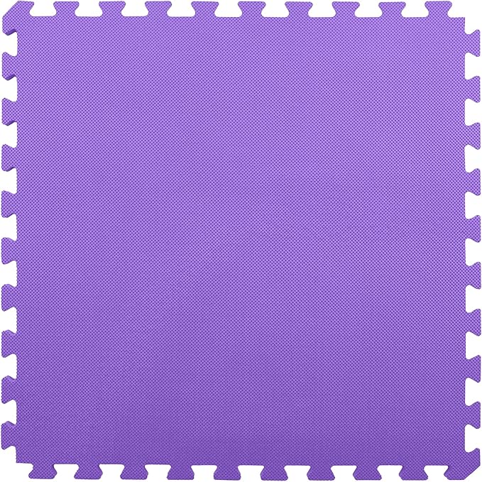 FlooringInc's 1/2" Soft Non-Toxic Baby Play Mat, Toddler Playmat, Colorful Puzzle PlayMat, Floor Mats for Kids & Babies, EVA Foam Interlocking Tiles for Nursery & Playroom | Purple, 4 Tiles, 16 Sq/Ft
