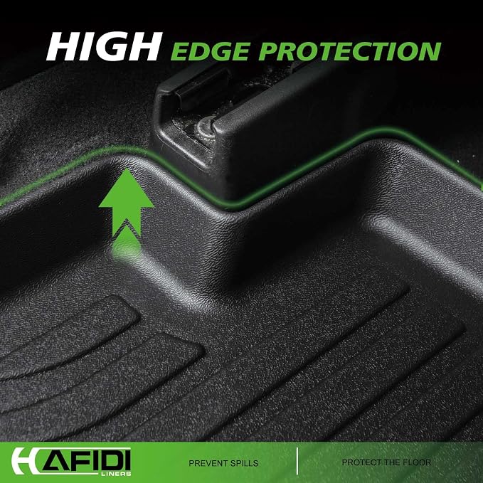 Floor Mats Custom for Range Rover Evoque 2012-2019(Not for Convertible) All Weather Protection TPE Heavy Duty Non-Slip Automotive Floor Liners Fits Front& 2nd Row Full Set Accessories, Black