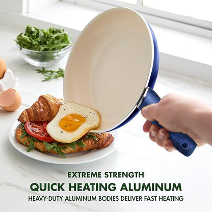GreenPan Rio Healthy Ceramic Nonstick 8" Frying Pan Skillet and Silicone