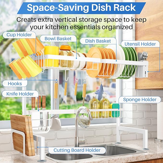 SNTD Over The Sink Dish Drying Rack