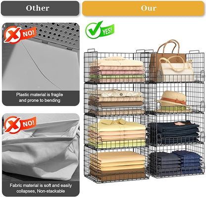 4-Tier Stackable Closet Organizers and Storage Basket