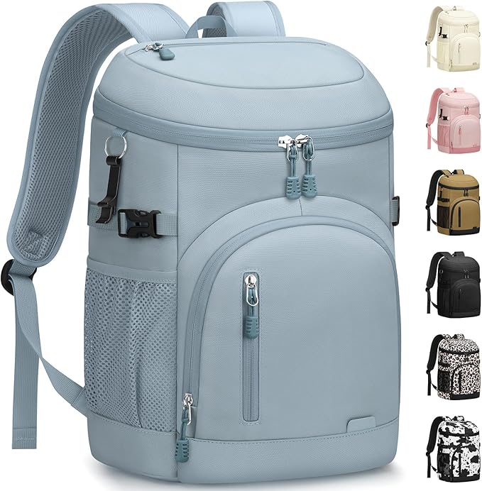 Cooler Backpack Insulated Waterproof,30 Cans Backpack Coolers Leakproof Lunch Backpack for Men Women Portable Soft Cooler Bag for Beach Camping Travel Picnic