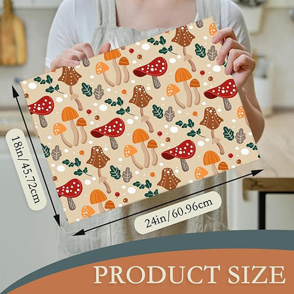 Funny Mushrooms Dish Drying Rack Mats Decor