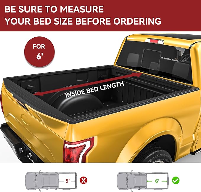 YITAMOTOR Soft Tri Fold Truck Bed Tonneau Cover Compatible with 2022 2023 2024 2025 2026 Nissan Frontier(NO México) 6 ft Bed