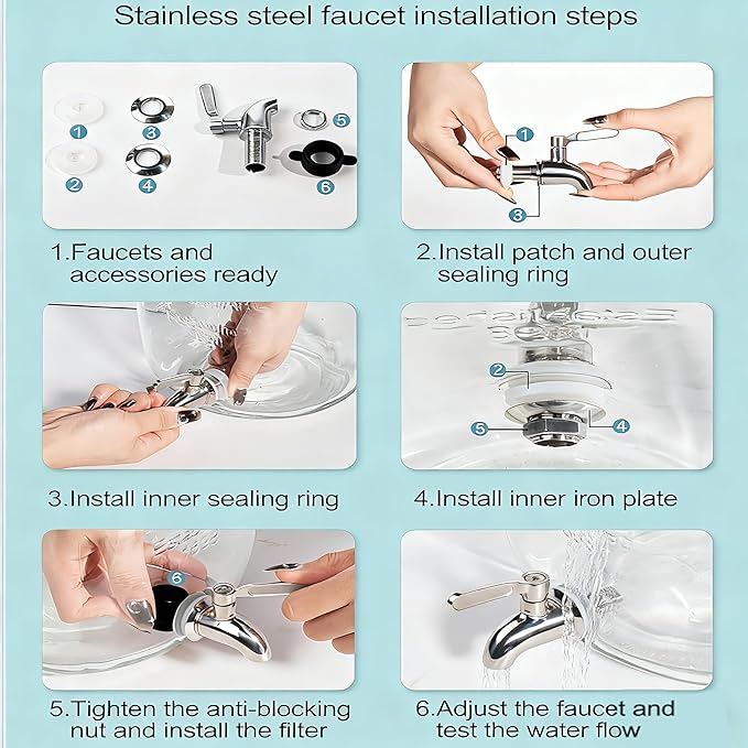 Lulonpon 1 Pieces Dispenser Faucets, Stainless Steel Spigot