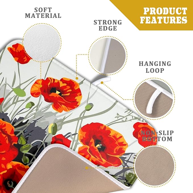 Giwawa Poppy Dish Drying Mat 16x18 inch