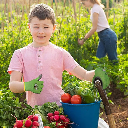 6 Pairs Kids Gardening Gloves Yard Work Gloves Children Soft Safety Rubber Coated Gloves for Toddlers Youth Girls Boys Children (Medium (Age 6-8))