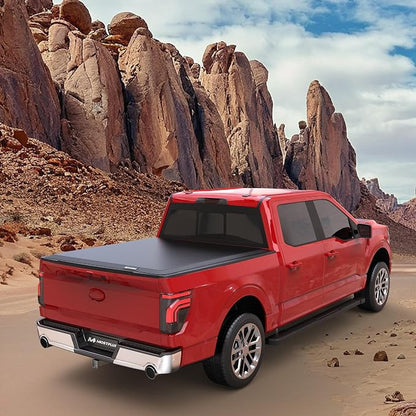 MOSTPLUS 8FT Roll-Up Soft Vinyl Truck Bed Tonneau Cover Compatible with 2015-2025 2026 Ford F150 F-150 Long Bed On Top (96Inch)