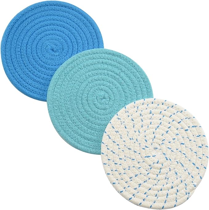 Kitchen Pot Holders Set Trivets Set 100% Pure Cotton Thread Weave Hot Pot