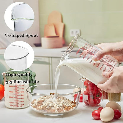 High Borosilicate Glass Measuring Cup-V-Shaped Spout, 1000ml Glass Measuring