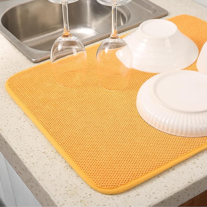 2 Pack Microfiber Dish Drying Mat