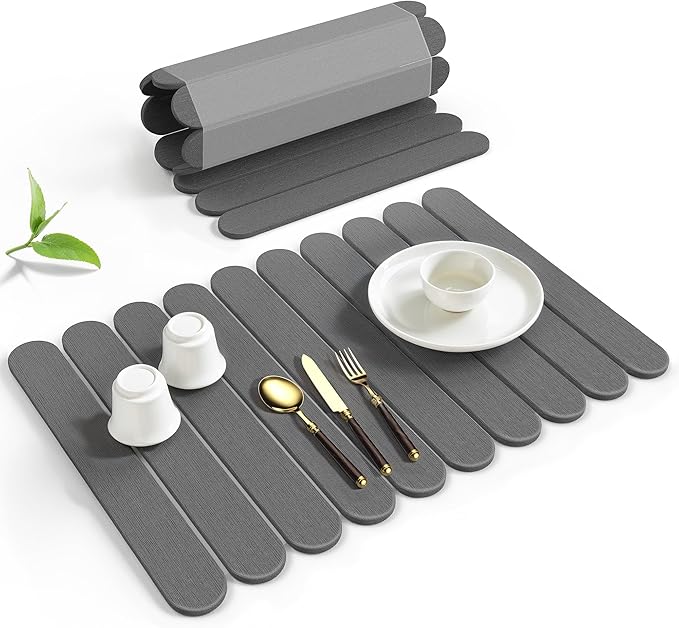 Large Stone Dish Drying Mat for Kitchen Counter, Quick Dry Diatomaceous Earth