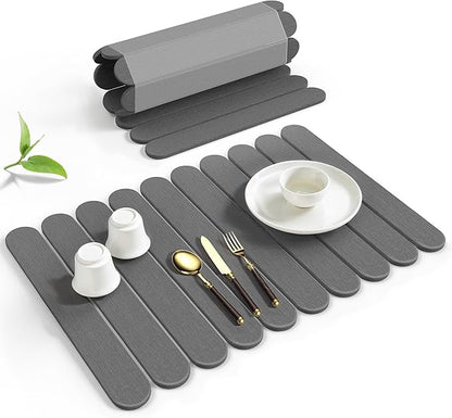 Large Stone Dish Drying Mat for Kitchen Counter, Quick Dry Diatomaceous Earth