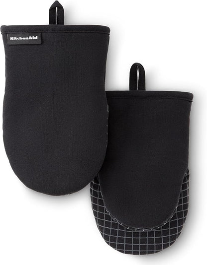 KITCHENAID Gourmet Series Gridlines Mini Oven Mitts 2-Pack Set, Heat Resistant