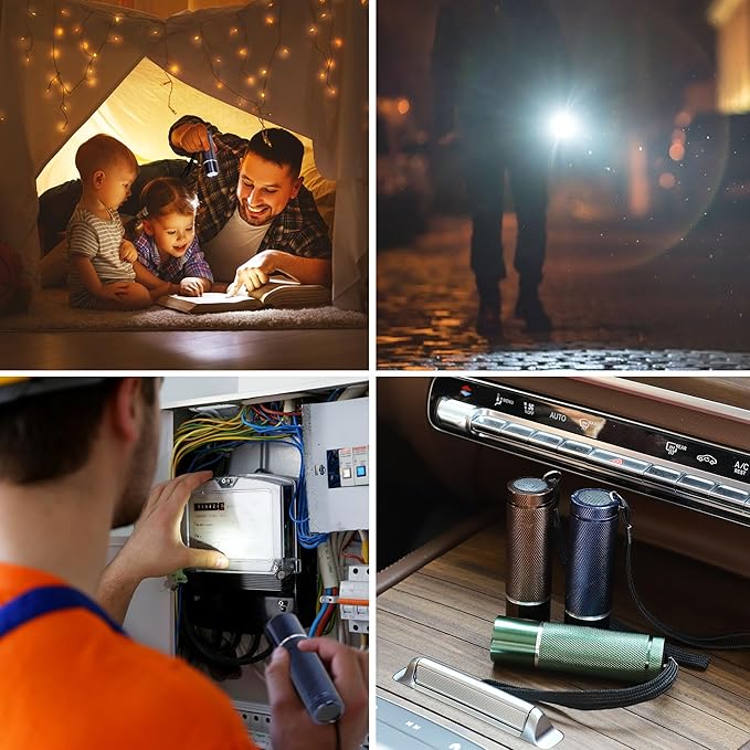 FASTPRO 6-Pack Flashlights Set, Aluminum LED Flashlights with AAA Batteries Included & Pre-Installed, Super Bright for Party Favors, Holiday Gifts, Camping, Hurricane Supplies