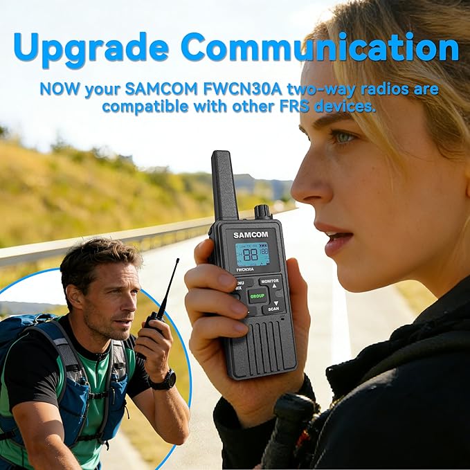 SAMCOM Walkie Talkies for Adults Long Range Rechargeable 2 Pack FWCN30A 2 Way