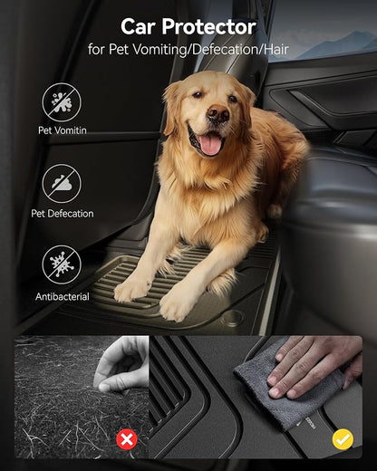 3W Cargo Liner Fit for Honda Pilot 2023 2024 2025 2026 TPE Custom Fit All Weather Honda Pilot Accessories 2023-2026 Odorless Anti-Slip Mats Trunk Mats Black