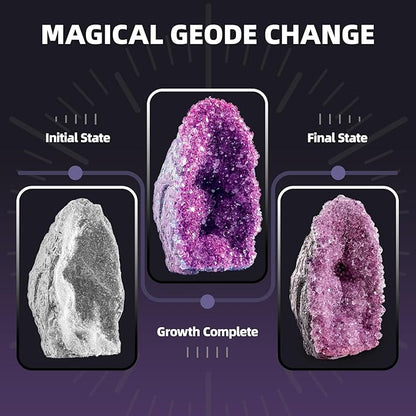 GobiDex Geodes Growing Science Kit for Kids Age 6-8-12, Geodes with Crystals Grow Fast in (24H), STEM Educational Science Experiments Toys, Geology & Rock Enthusiasts Collection, Gifts for Boys Girls
