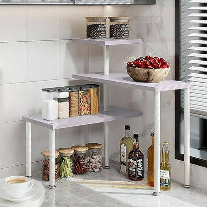 Countertop Organizer Organization 3 Tier Kitchen Corner Shelves Adjustable
