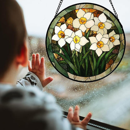 CRISGIF Stained Glass Window Hanging