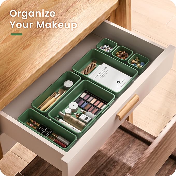 A-LuGei 【 & 5 Size】 Tool Box Organizer Tray Divider Set, 【Army Green】