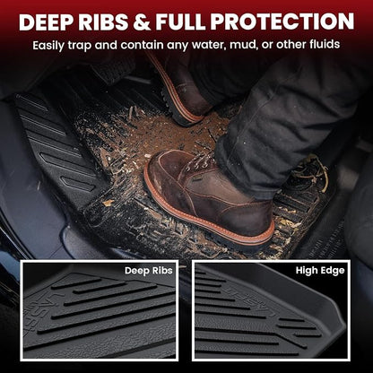 LASFIT Floor Mats for Audi A5/S5 2025-2026(New Body), TPE All Weather Protection Custom Fit 1st & 2nd Row Floor Liners for Audi A5/S5 Automotive Accessories Car Mats, Black, Easy to Clean