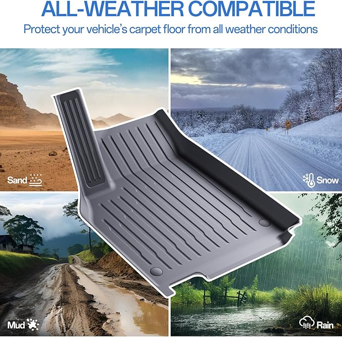 Floor Mats Fit for Model Y 2026-2025 Juniper 5-Seat - All Weather TPE Front, Rear, Cargo & Sub-Trunk Mats, 6-Piece Custom Fit (Not Fit 7-Seat)