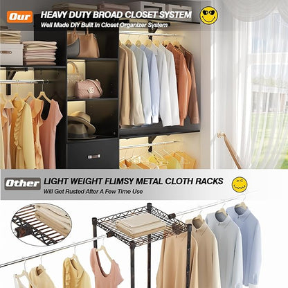 Armocity 96 Inches Closet System, 8FT Walk In Closet Organizer